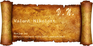 Valent Nikolett névjegykártya
